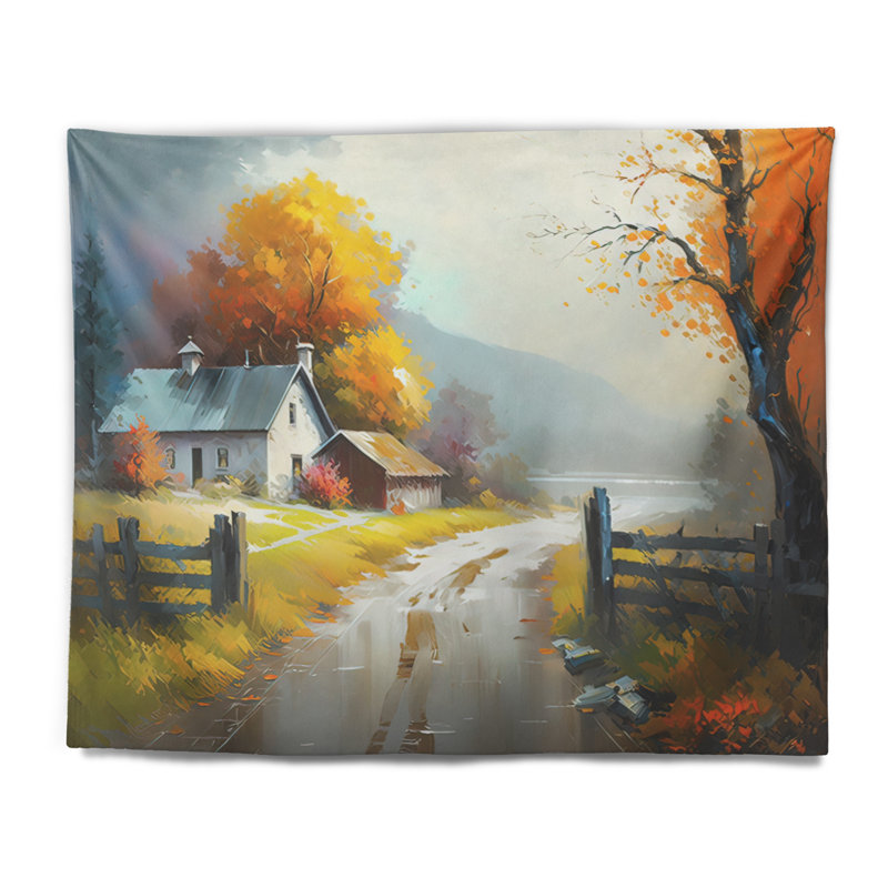 - Tapisserie murale paysage, H 32 po x l 39 po