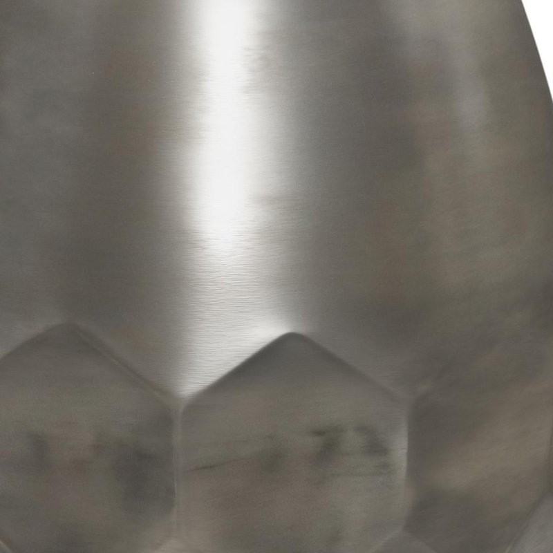 20" Silver Metal Round End Table