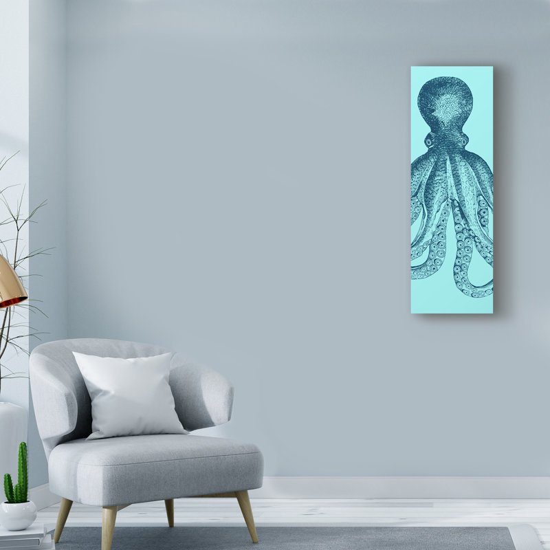 « octopus triptyque ii », reproduction d’impression sur toile tendue, H 24 po x l 8 po x P 2 po