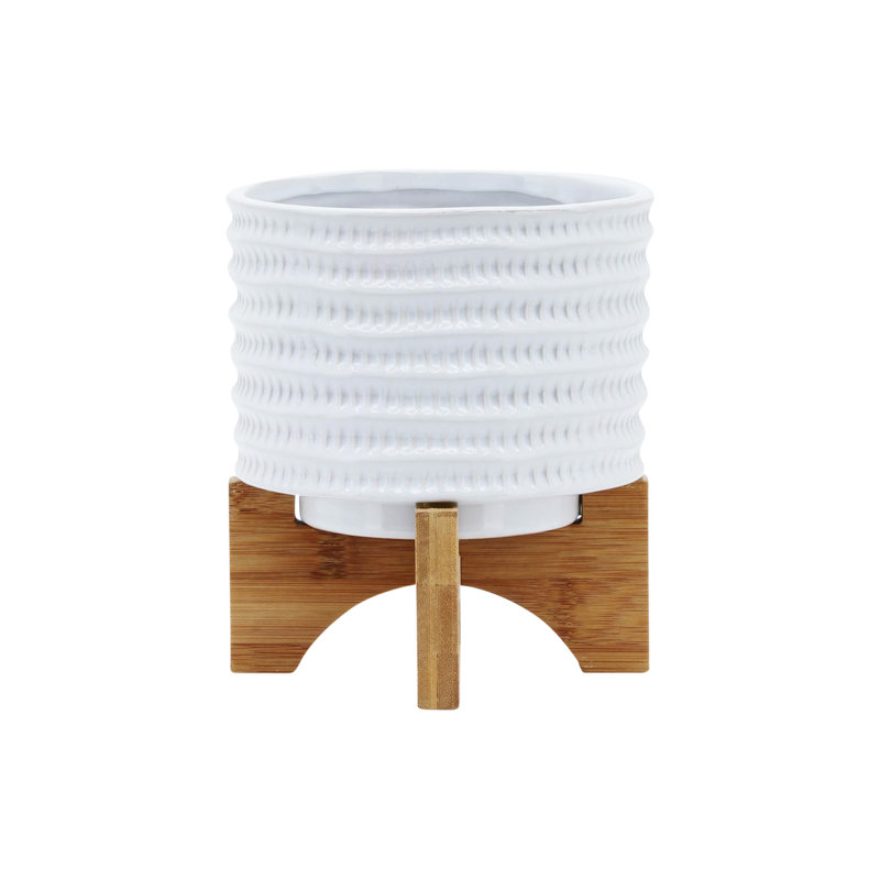 5" Textured Planter W/ Stand