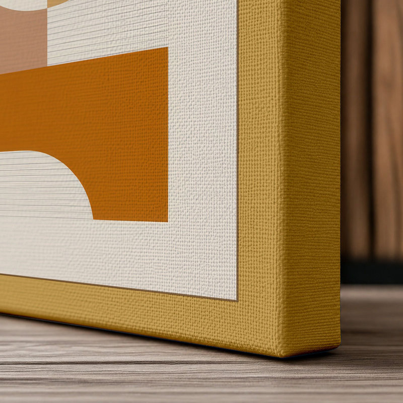Interlocking Forms Geometric - Wrapped Canvas, 24x16 - 61.0 x 40.6 cm, Ochre Border