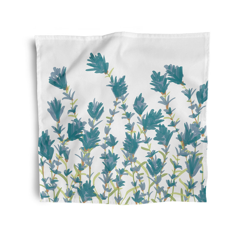 Chace Polyester Floral Square Napkin, Teal