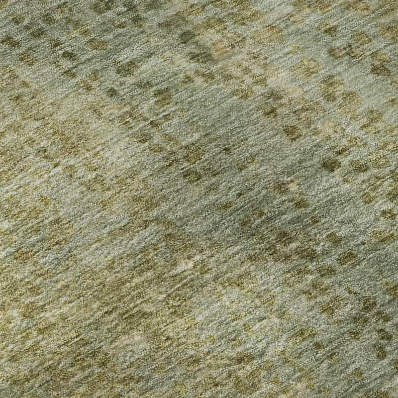 Premium Machine Washable Mayfield Abstract Rug, Green, 8' Round