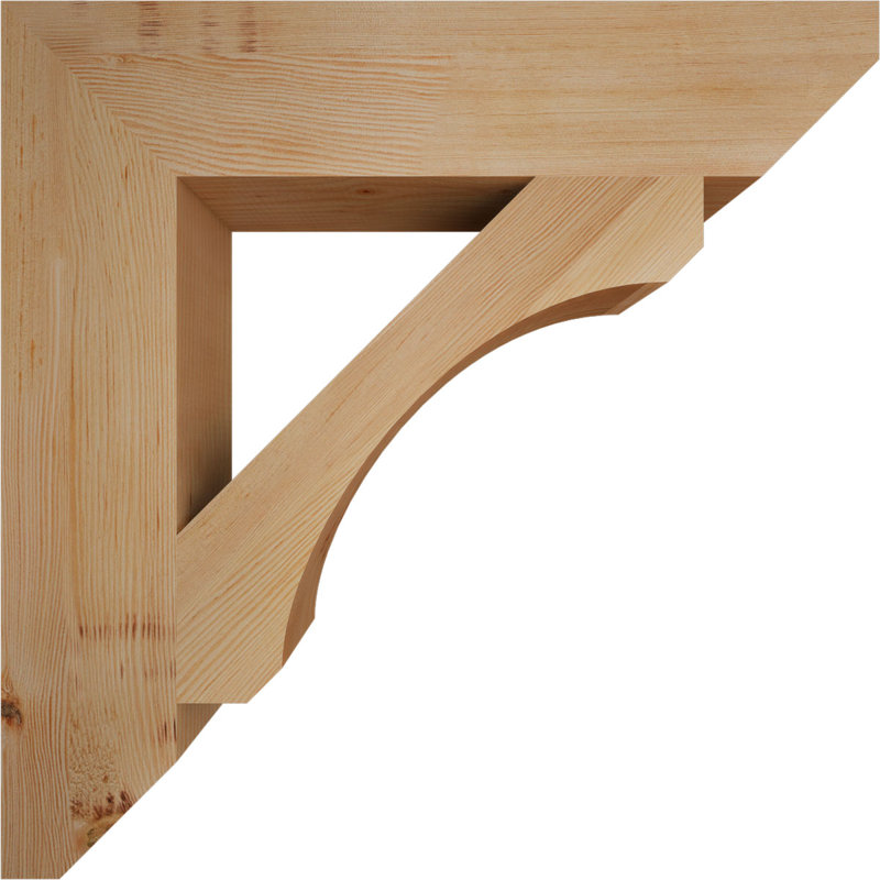 Support en bois / corbeau, H 30 po x l 5,5 po x P 30 po, Douglas (lisse)