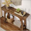 Console en bois derrière le canapé, petite table d'entrée à 2 niveaux avec rangement, canapé-lit Farmhouse étroit pour le couloir, le salon