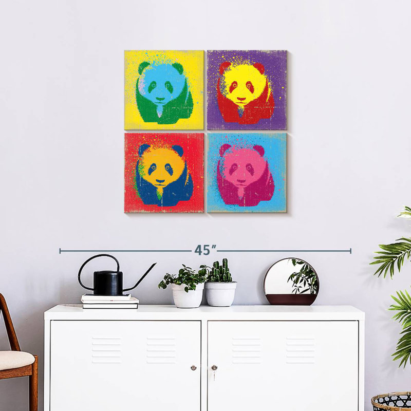 Brampt Paint Splash Pandas, H 26 po x l 26 po