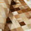 Tapis en cuir de vache brun et crème fait à la main, tapis en cuir véritable-935808489