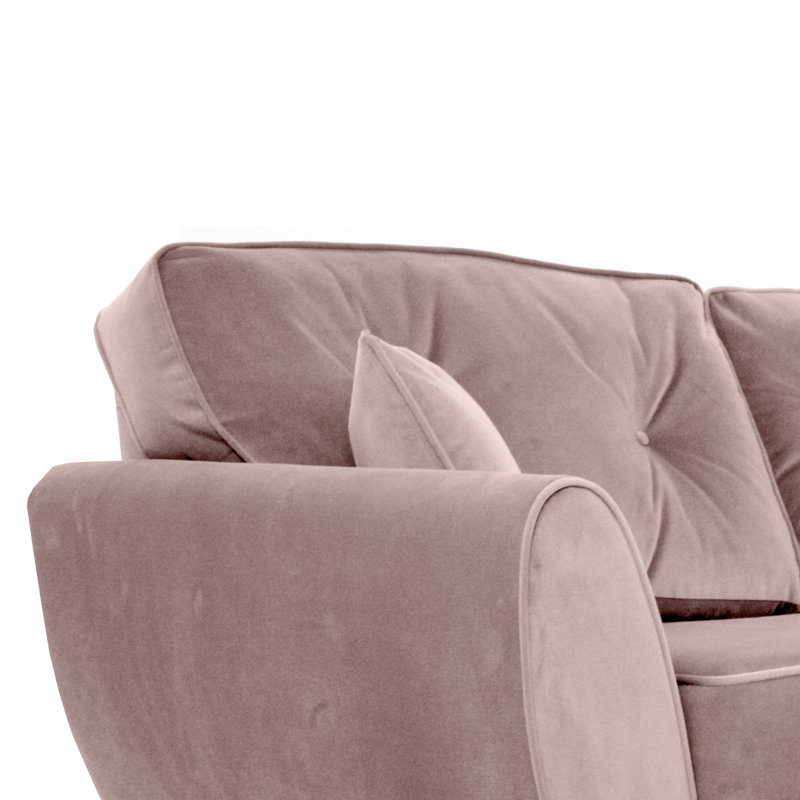 Rafe 4 Seater Velvet Sofa, Dusky Pink Velvet