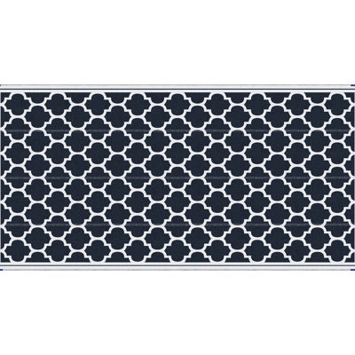 Reversible Outdoor Rug, 9' X 18', Waterproof Polypropylene Straw Rug. Blue & White Floor Mat For Backyard, Deck, Picnic, Beach. Portable With Carry Bag, - Coating 18' Plastic Reinforced Edges