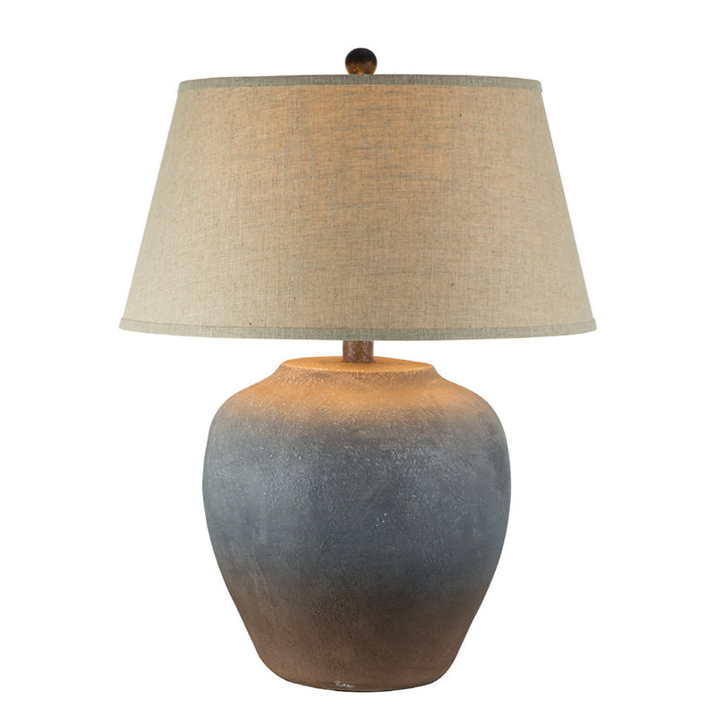 Houa Alabaster Table Lamp, Beige, Blue/Gray