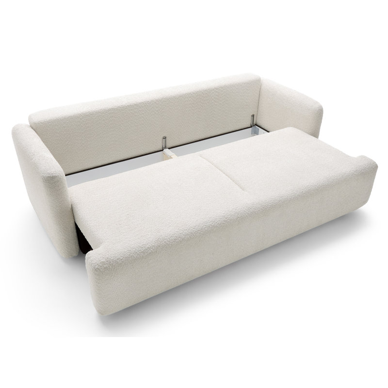 Beilul 3 Seater Fabric Sleeper, Cream