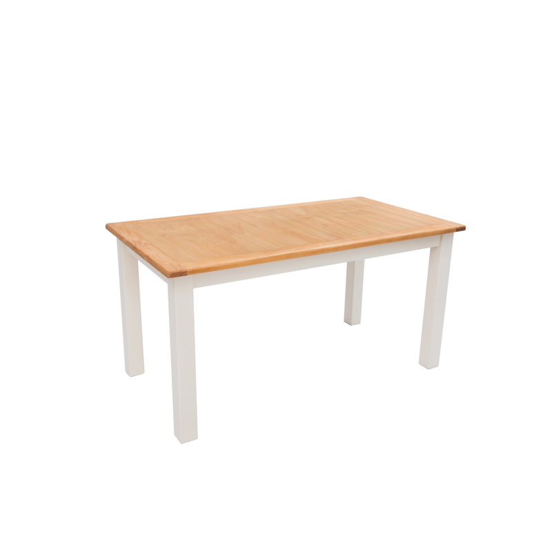 Pine Solid Wood Dining Table, Natural Wood, Ivory