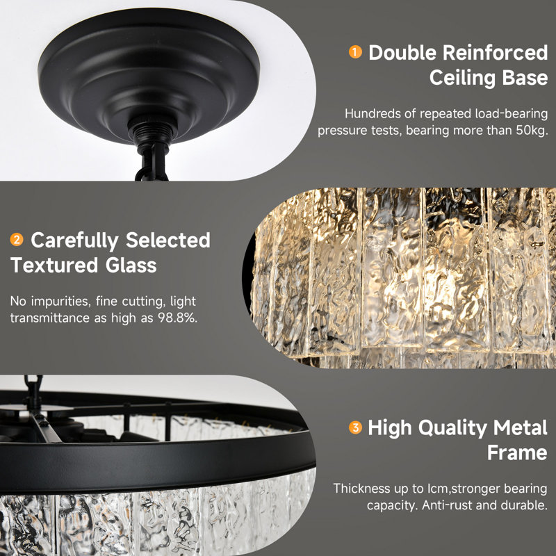 Unique Multi-layer Chandelier, 11 Lights, 4 Tiers, 18" H x 23" W x 18" D