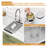 15" L x 20" W Bar Sink Undermount Stainless Steel Single Bowl Handmade Kitchen Sink with Roll-up Rack and Bottom Grid