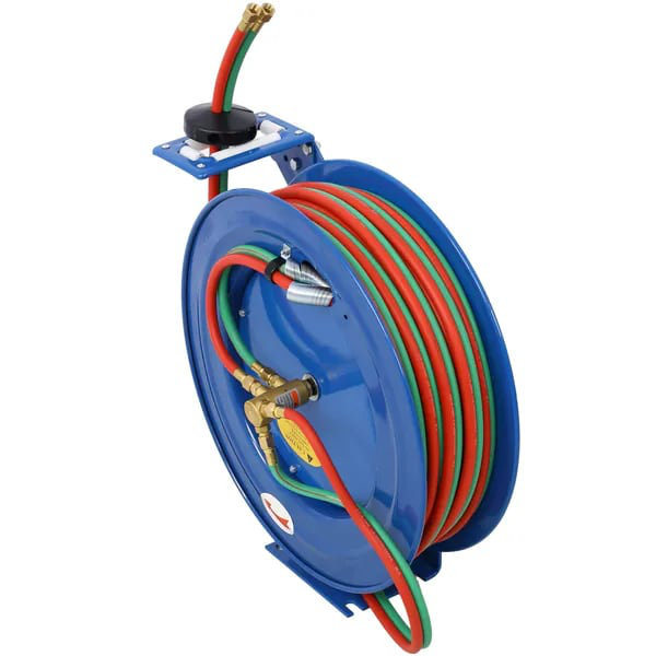 Enrouleur de tuyau de soudage rétractable de 1/4 po x 100 pi pour tuyaux simples en caoutchouc acétylène à l'oxygène STD Duty Max 200PSI