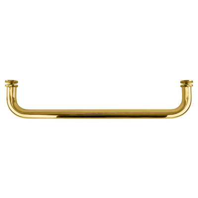 Brixwell TB-14SMSW-PB Porte-serviette de douche tubulaire standard de centre à centre de 14 pouces avec rondelles en laiton poli