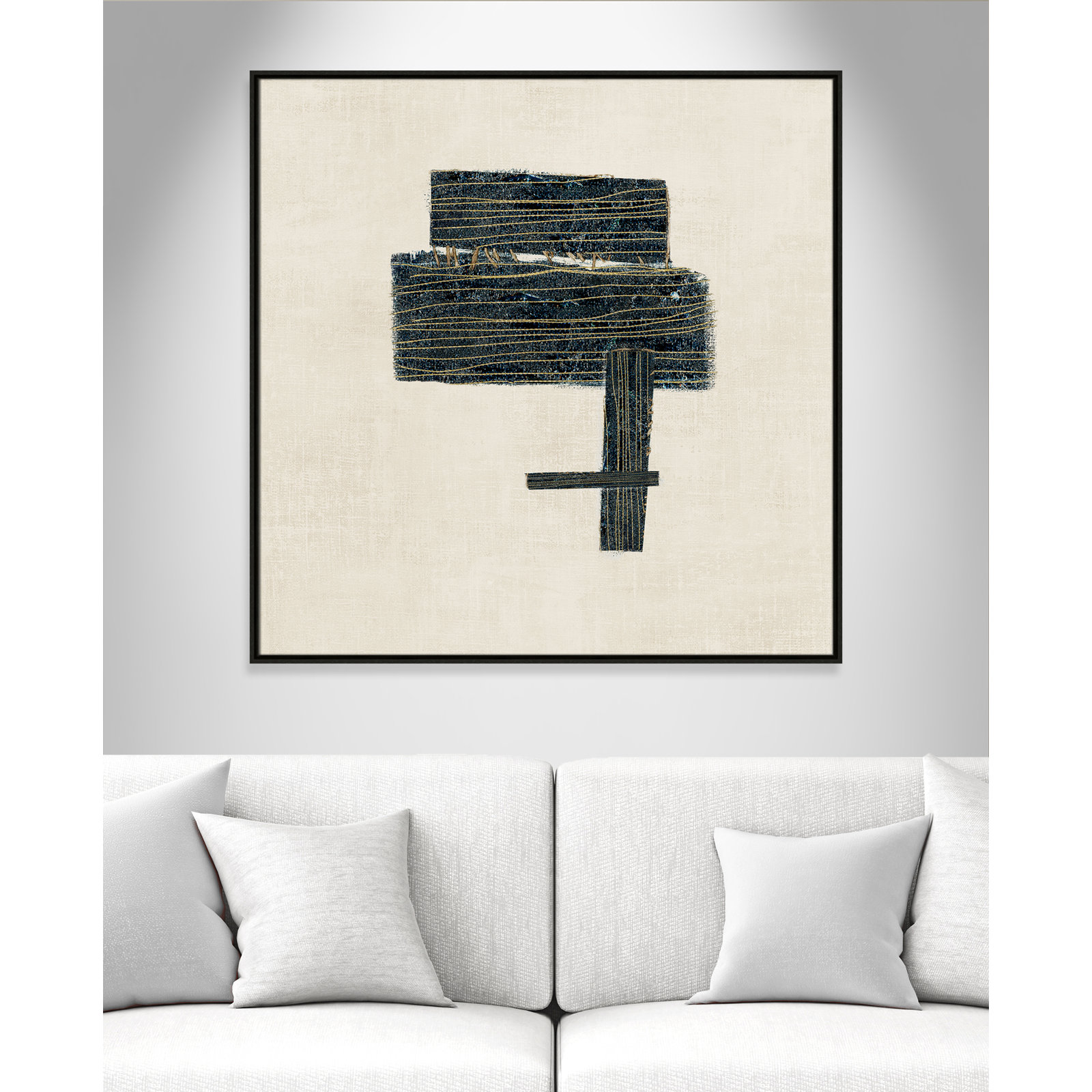Stiched I Print by , 41.5" H x 41.5" W, Espresso