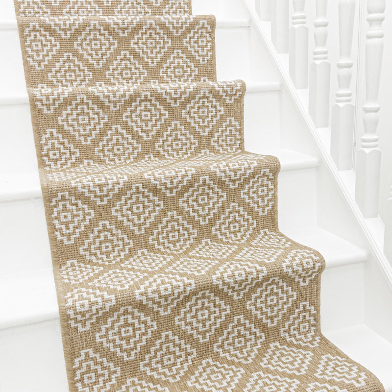Stair Runner Geometric Shapes Flatweave Area Rug, Runner 60 x 450 cm