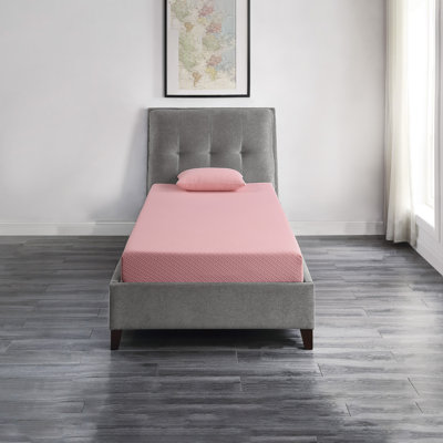 Ensemble de matelas et d'oreiller 7 pouces, matelas en mousse viscoélastique infusée de gel respirant dans une boîte, bleu (tailles simple / double disponibles)