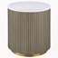 Ensemble de 2 tables basses rondes en marbre blanc