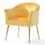 Fauteuil club décoratif en velours avec pieds en métal doré, design moderne