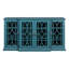 Armoire-buffet de 63 po en bleu sarcelle - 4 portes avec 6 tablettes réglables, meuble télé gracieux avec rangement pour grand meuble télé, portes, moderne