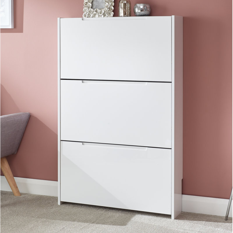 9 Pair Flip Down Shoe Storage, White