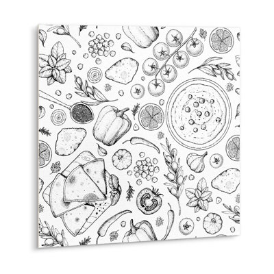 Self Adhesive Vinyl Splashback Wall Panel Sticker Tile Peel Stick 100x50 cm Spices vegetables fruits