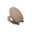 Dorney Flexi-Fix Wooden Toilet Seat - Adjustable Hinges with Top & Bottom Fixings Included and Rust Free Chrome Plated Hinge Covers, Antibacterial Treated Surface (Sandstone Effect)-1149889672