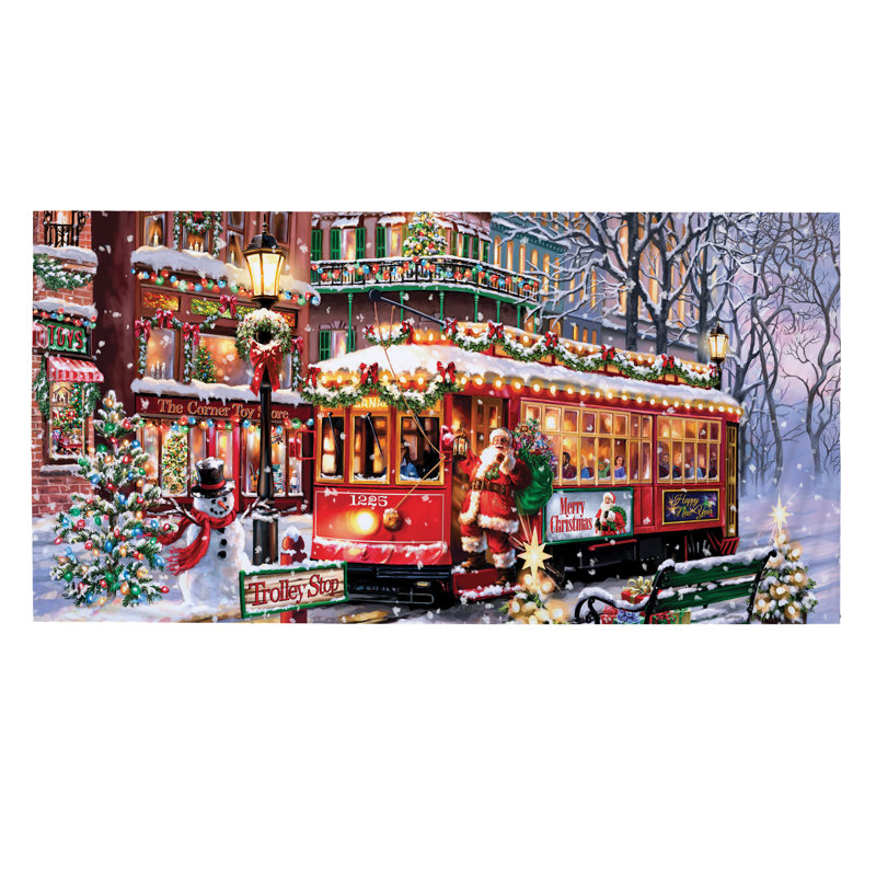 Promenade en chariot de Noël, porte de garage double