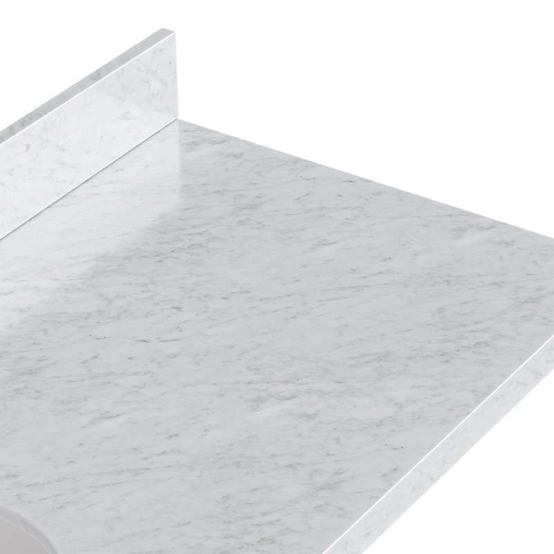 ARIEL Monroe 54 Single Sink Bathroom Vanity with Carrara Quartz Top, Gray, 60" - 61", Italian Carrara Marble
