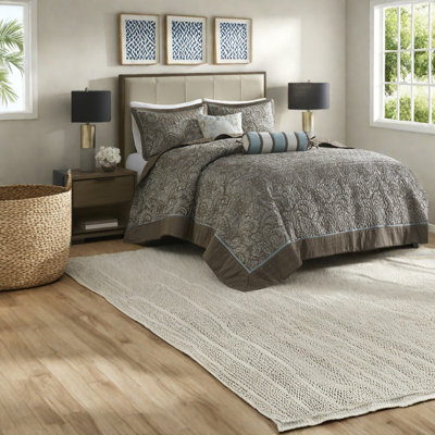 Ensemble de literie réversible pour très grand lit, jacquard en coton