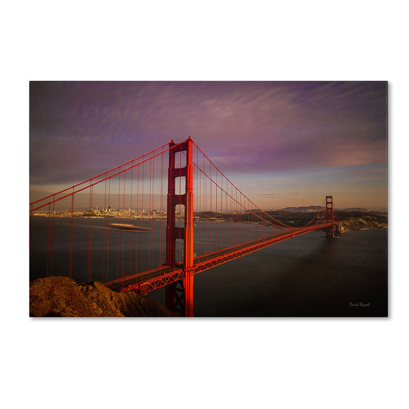 « gate bridge » par david ayash,, reproduction de photo sur toile tendue Golden, H 12 po x l 19 po x P 2 po