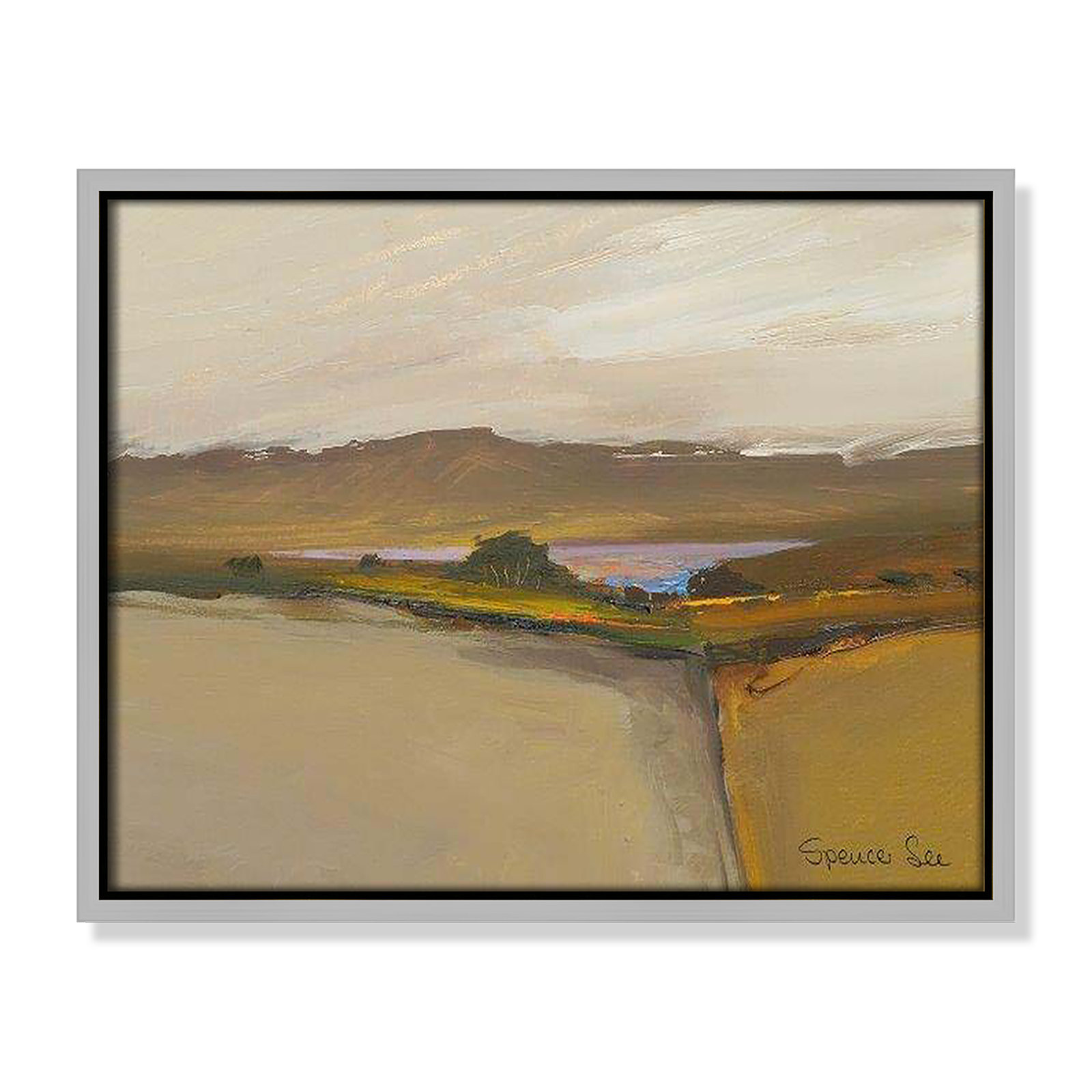 Heaven And Earth IV by Spencer Lee, 12.5'' H x 15.5'' W x 2'' D, Silver Framed