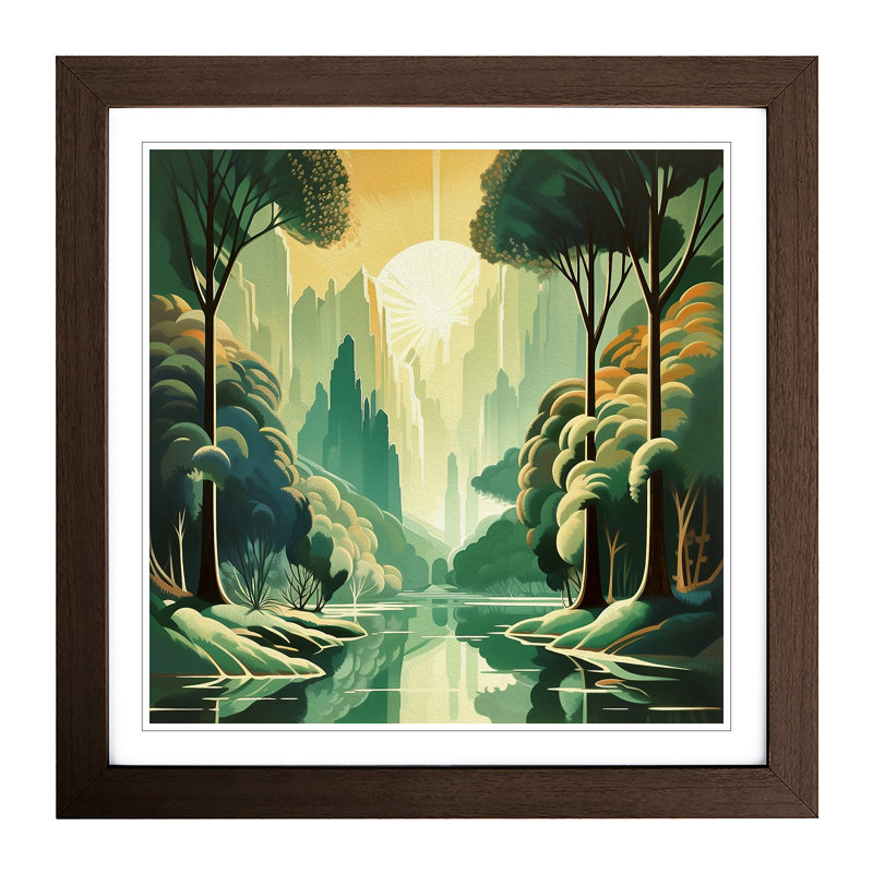 Landscape Deco No.10 - Framed Print, Walnut