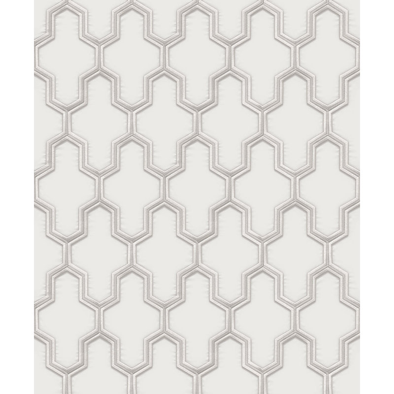 Rouleau de papier peint L 33 pi x l 21 po, Blanc cassé / argenté