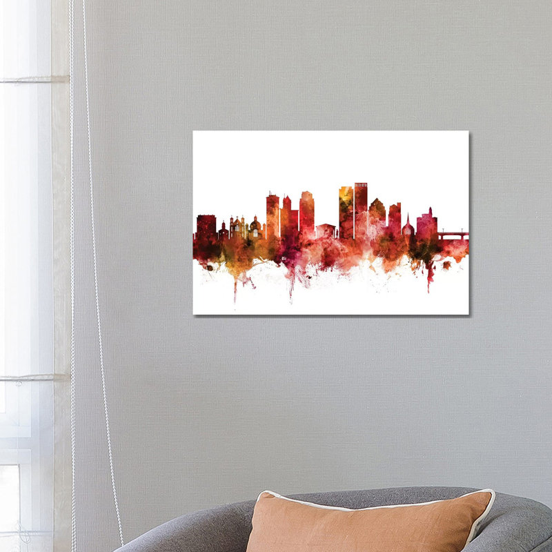 Dayton, Ohio Skyline by Michael Tompsett - 1 Piece Wrapped Canvas Wall Art, 66.04 cm H x 45.72 cm W x 1.91 cm D