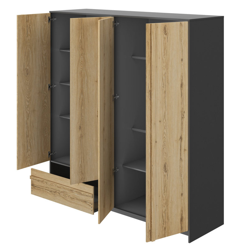 Polla 4 Door Manufactured Wood Wardrobe