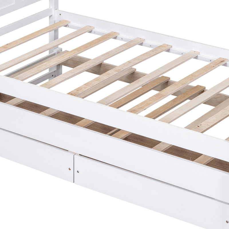 Platform Storage Bed, White