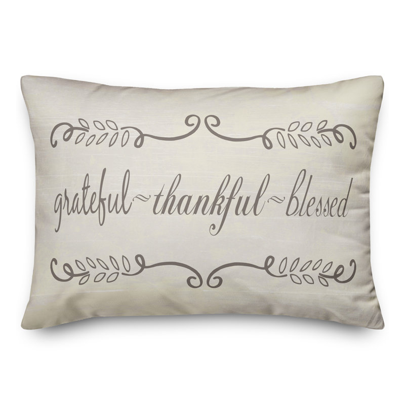  Housse et insert de coussin rectangulaire béni Grateful Thankful