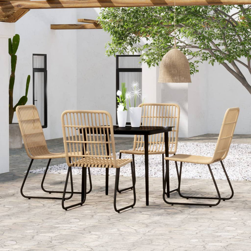 Bado Square 4 - Person 31.5" Long Dining Set, Oak, 2