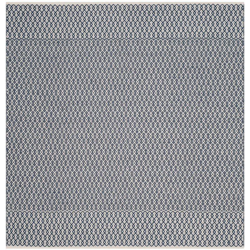 Bester Hand Woven Cotton Geometric Rug, Square 6'
