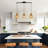 3 - Light Woven Rattan Linear Chandelier 