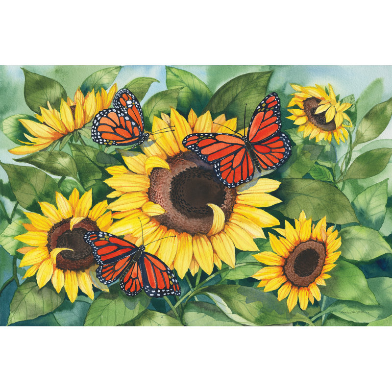 Sunny Monarchy by Kathleen Parr McKenna - Wrapped Canvas Painting, 20cm H x 30cm W x 3.8cm D