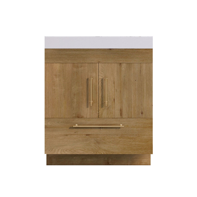 Ensemble de meuble-lavabo simple 30 po Lissi Spring, Chêne et teck
