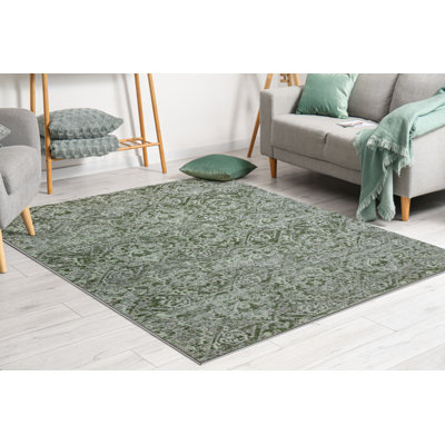 Aidy 1244 Transitional Abstract Green Area Rug