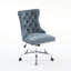 Chaise de bureau en velours avec dossier capitonné et base en métal-1163610696-1163610699