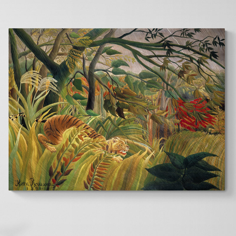 Tiger In A Tropical Storm by Henri Rousseau - Wrapped Canvas Art Prints, 41 cm H x 61 cm W