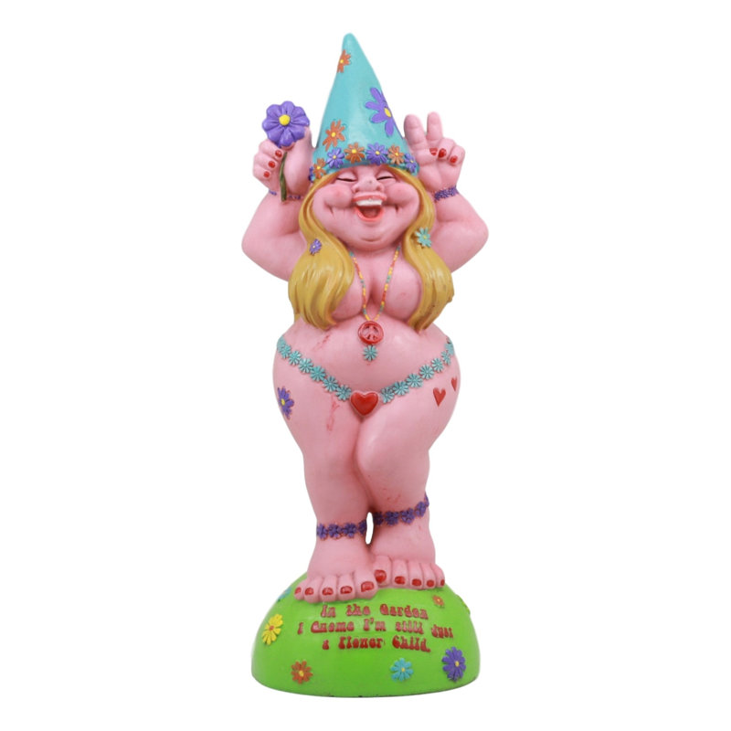 Statue de gnome hippie Johant