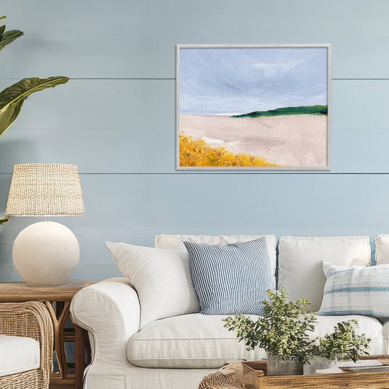 Soft Sicily Landscape Framed Giclee, design by Nikita Jariwala, Farmhouse Grey Framed Giclee, 16" H x 20" W